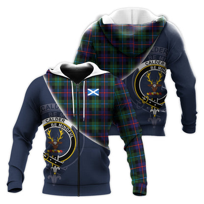 Printivon Calder Modern Tartan Scottish Crest Hoodie