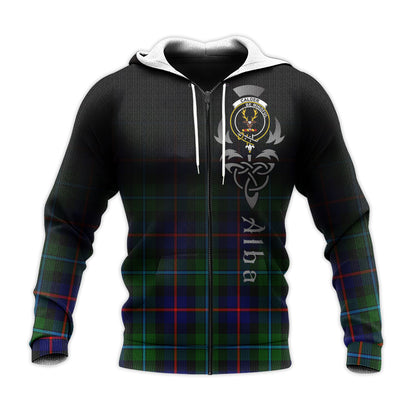 Printivon Calder Modern Tartan Crest Alba Celtic Hoodie