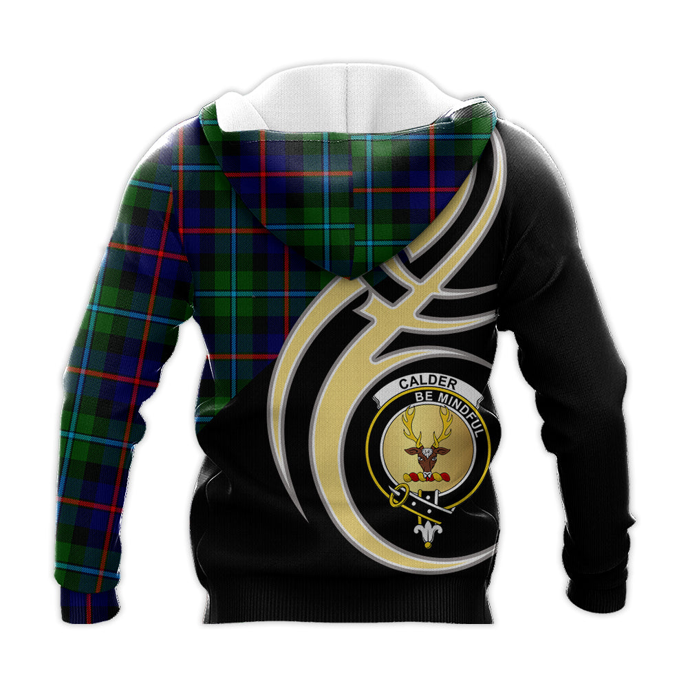 Printivon Calder Modern Clan Believe In Me Crest Tartan Knitted Hoodie Custom Your Text