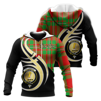Printivon Callander Modern Clan Believe In Me Crest Tartan Knitted Hoodie Custom Your Text
