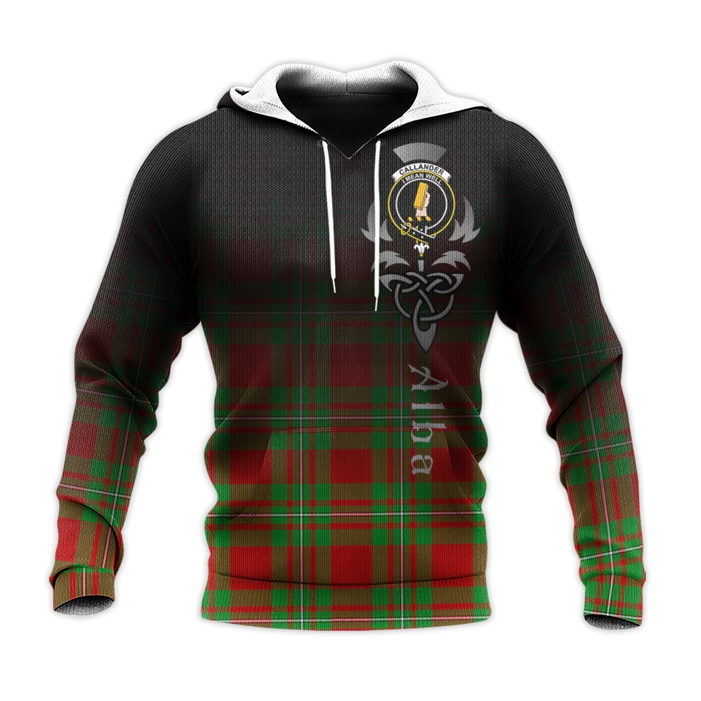 Printivon Callander Modern Tartan Crest Alba Celtic Hoodie