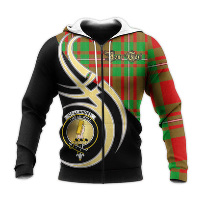 Printivon Callander Modern Clan Believe In Me Crest Tartan Knitted Hoodie Custom Your Text