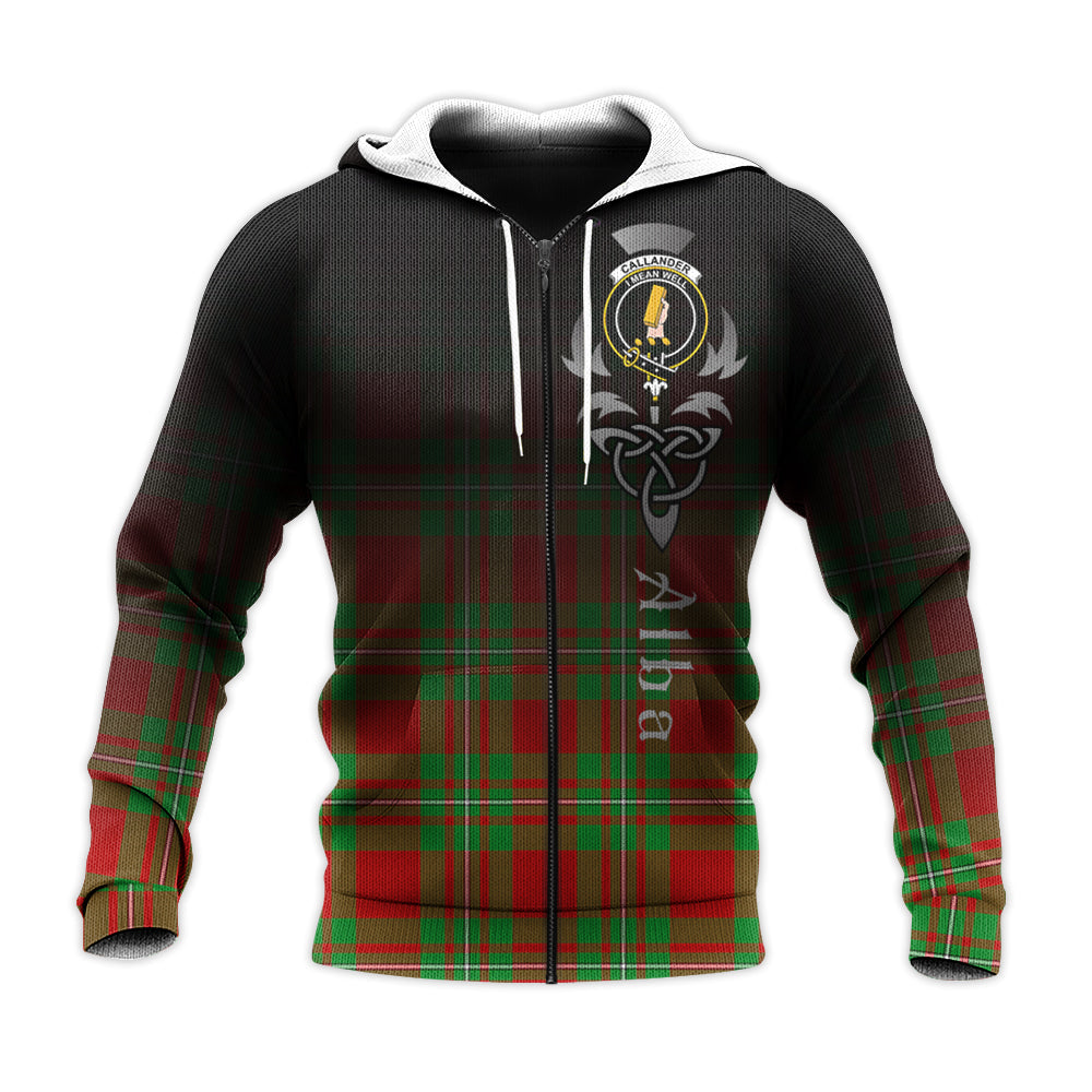 Printivon Callander Modern Tartan Crest Alba Celtic Hoodie