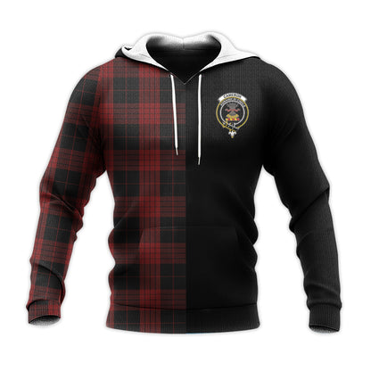Printivon Cameron Black And Red Tartan Personalize Half Hoodie