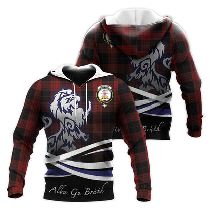 Printivon Cameron Black And Red Tartan Scottish Lion Hoodie