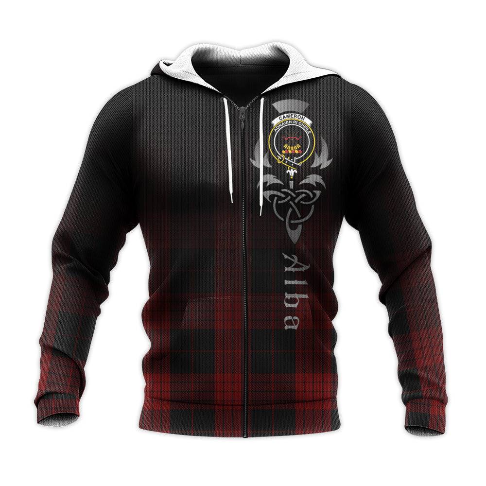 Printivon Cameron Black And Red Tartan Crest Alba Celtic Hoodie