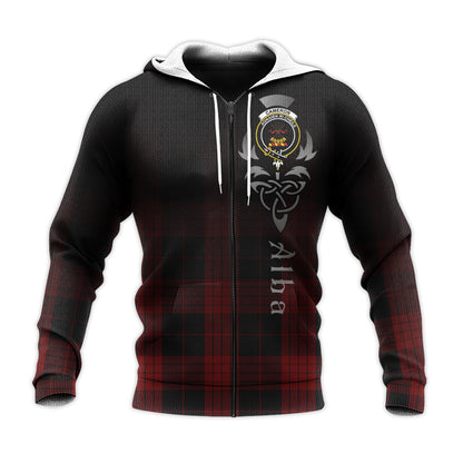 Printivon Cameron Black And Red Tartan Crest Alba Celtic Hoodie