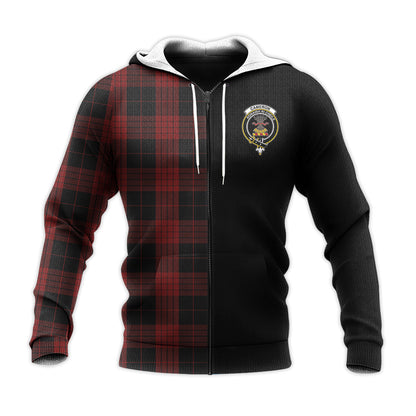 Printivon Cameron Black And Red Tartan Personalize Half Hoodie