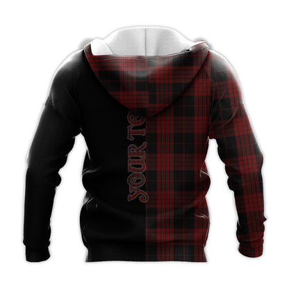 Printivon Cameron Black And Red Tartan Personalize Half Hoodie