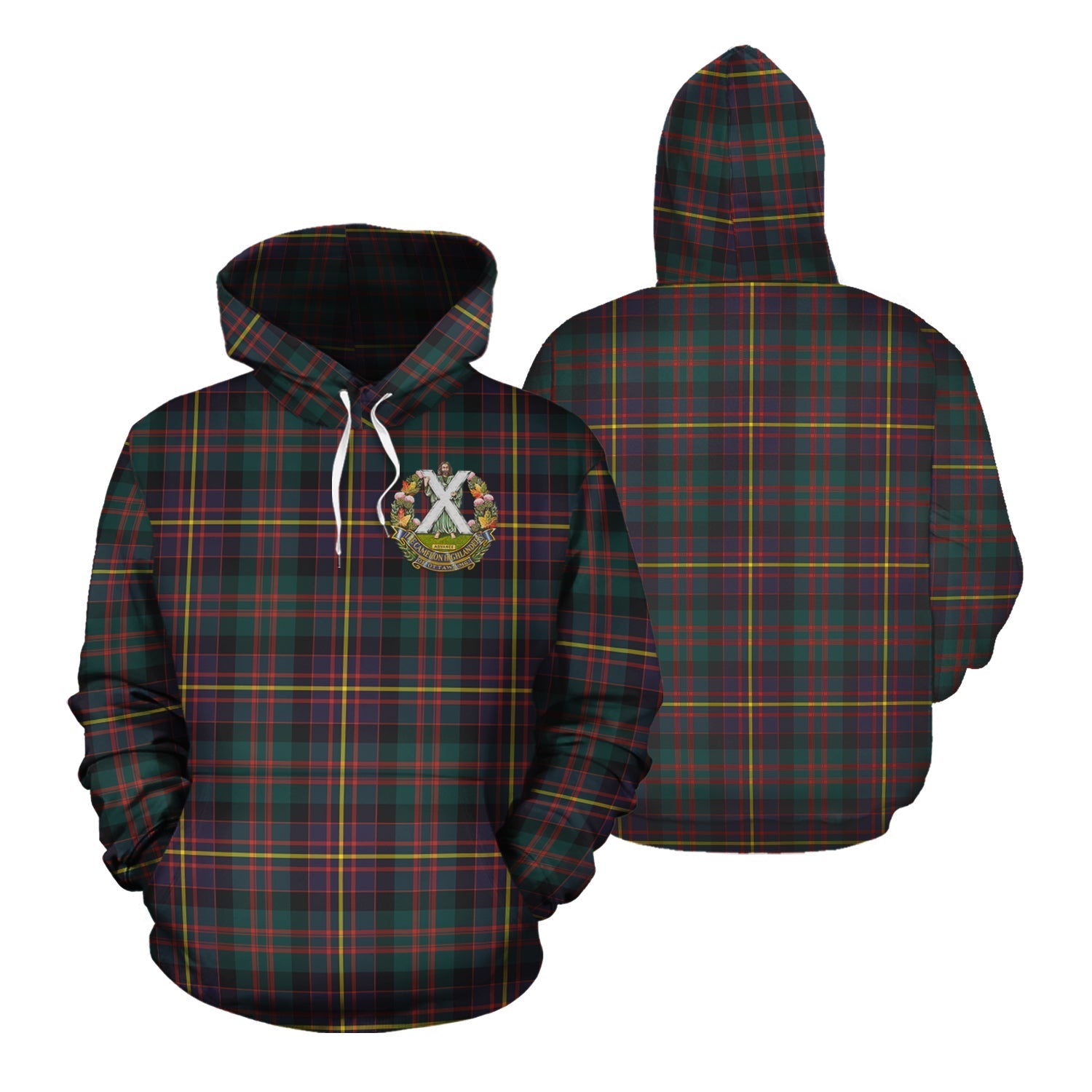 Printivon Cameron Highlanders Of Ottawa Tartan Hoodie