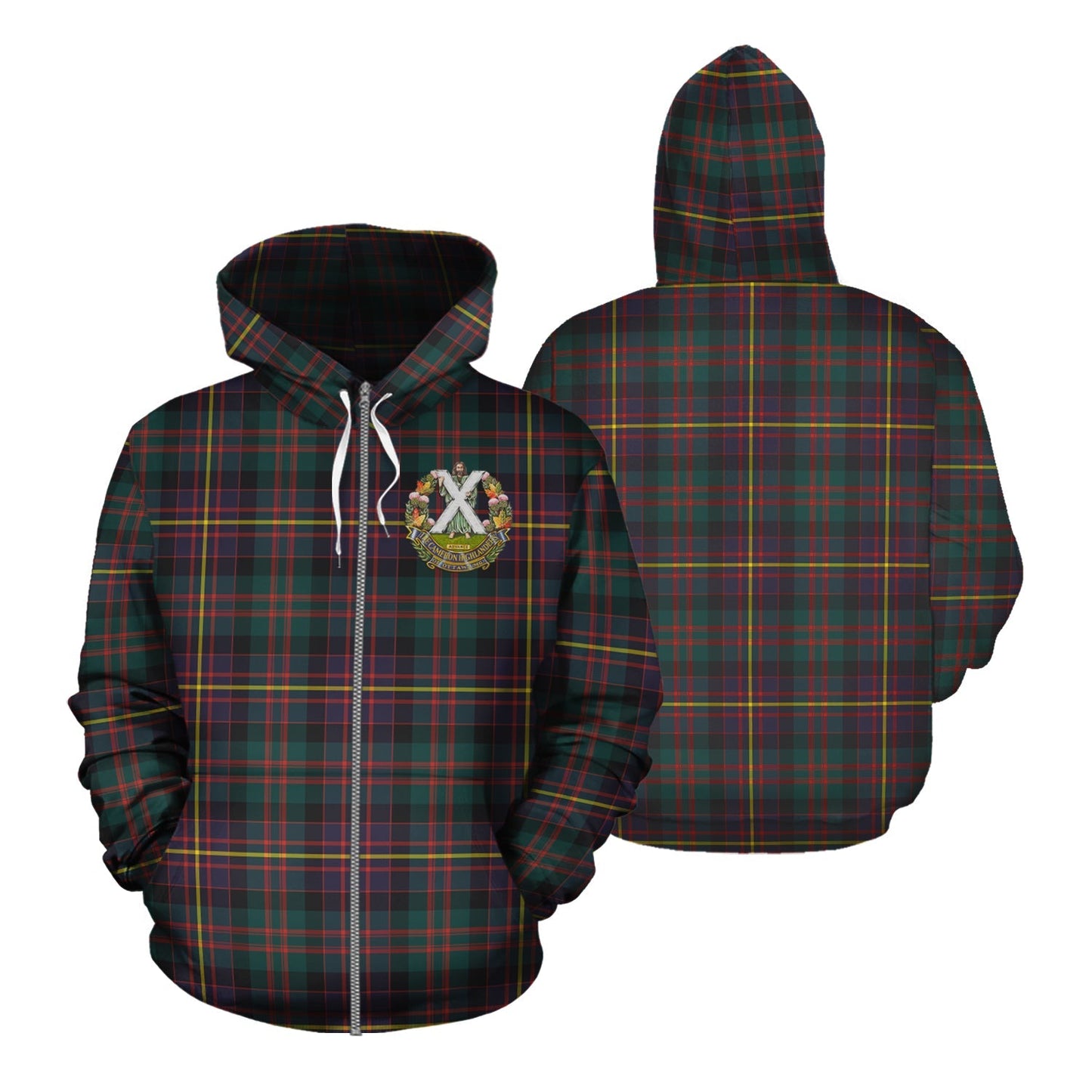 Printivon Cameron Highlanders Of Ottawa Tartan Hoodie