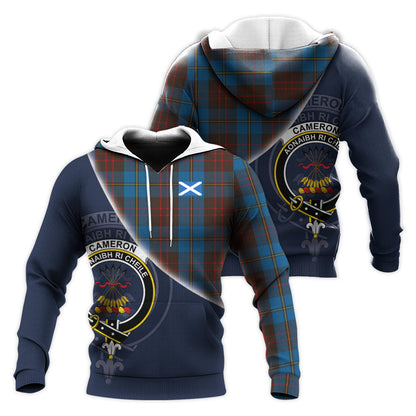 Printivon Cameron Hunting Tartan Scottish Crest Hoodie