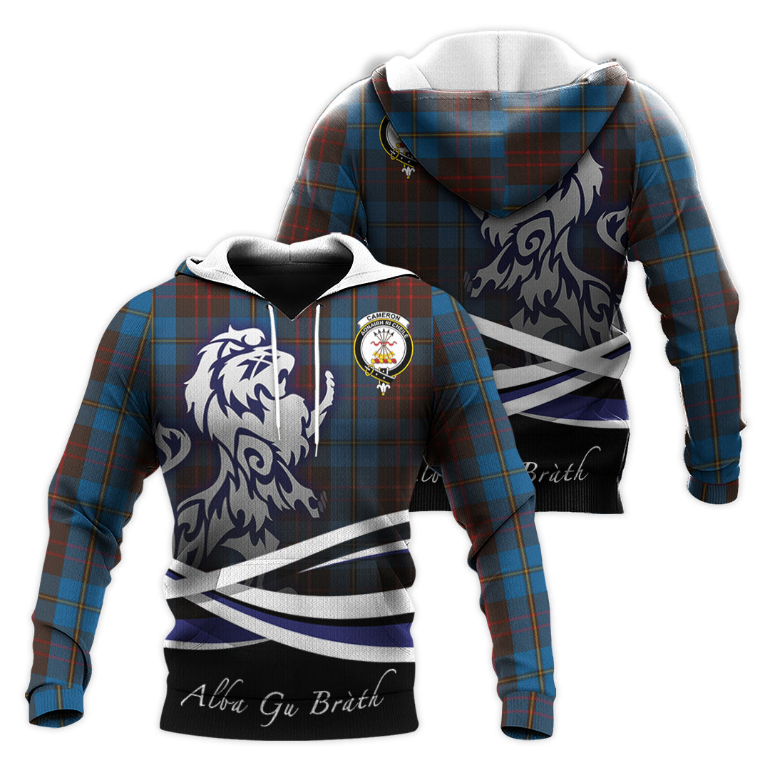 Printivon Cameron Hunting Tartan Scottish Lion Hoodie