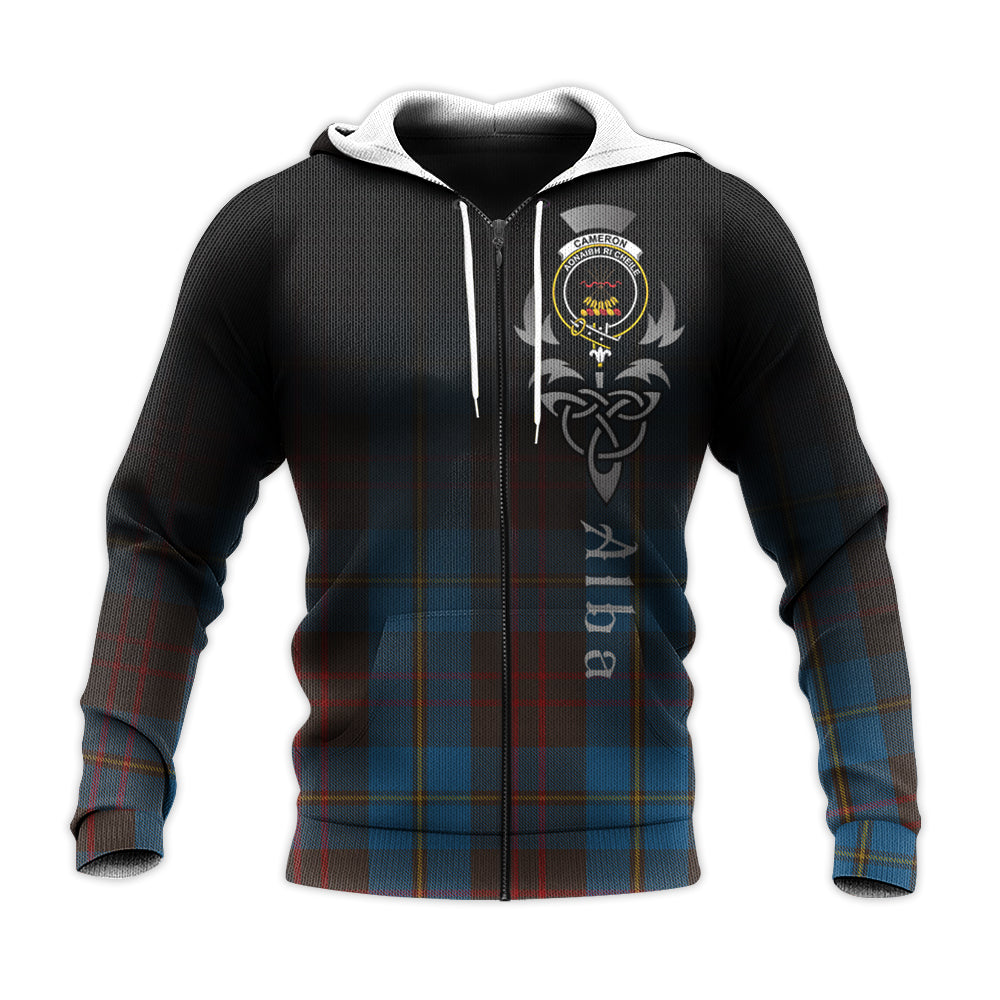 Printivon Cameron Hunting Tartan Crest Alba Celtic Hoodie