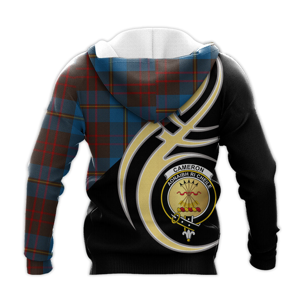 Printivon Cameron Hunting Clan Believe In Me Crest Tartan Knitted Hoodie Custom Your Text