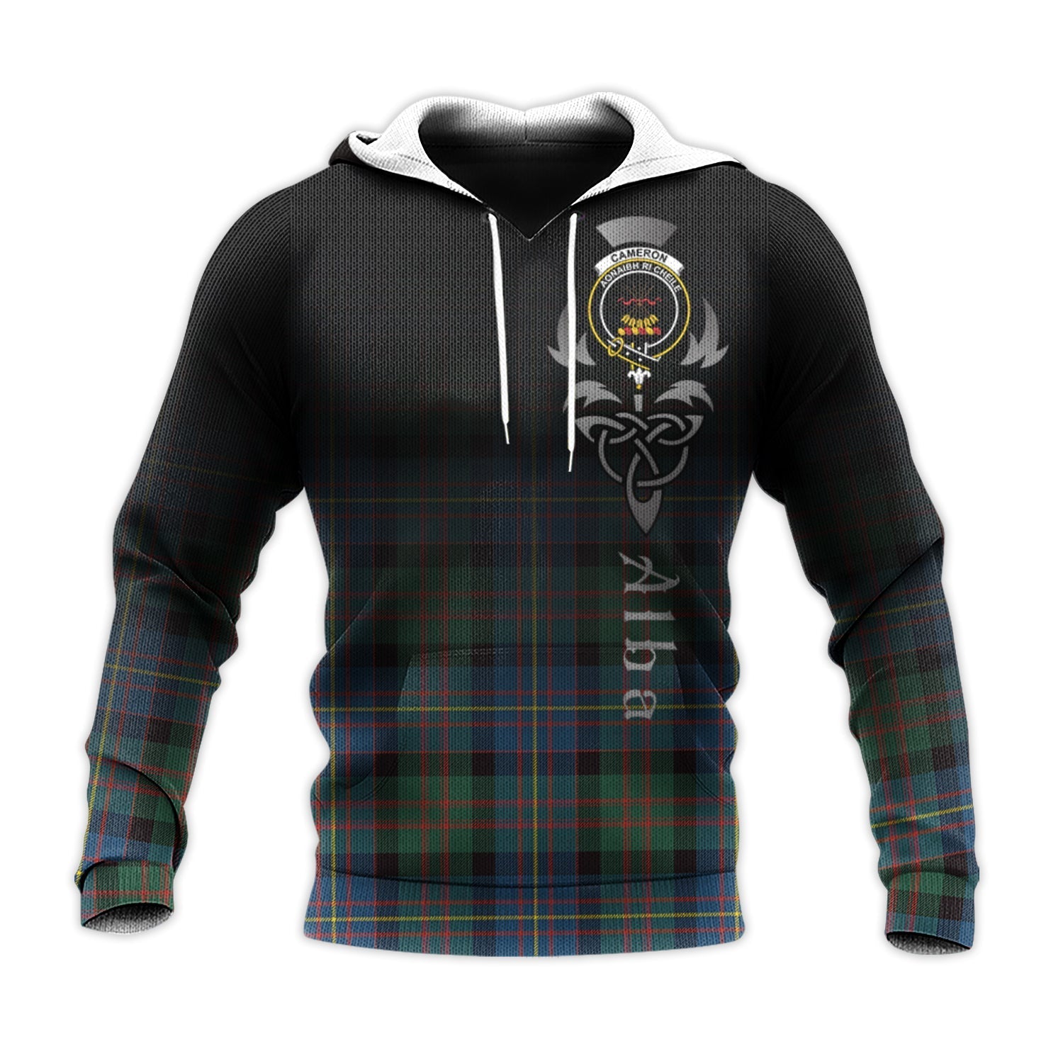 Printivon Cameron Of Erracht Ancient Tartan Crest Alba Celtic Hoodie