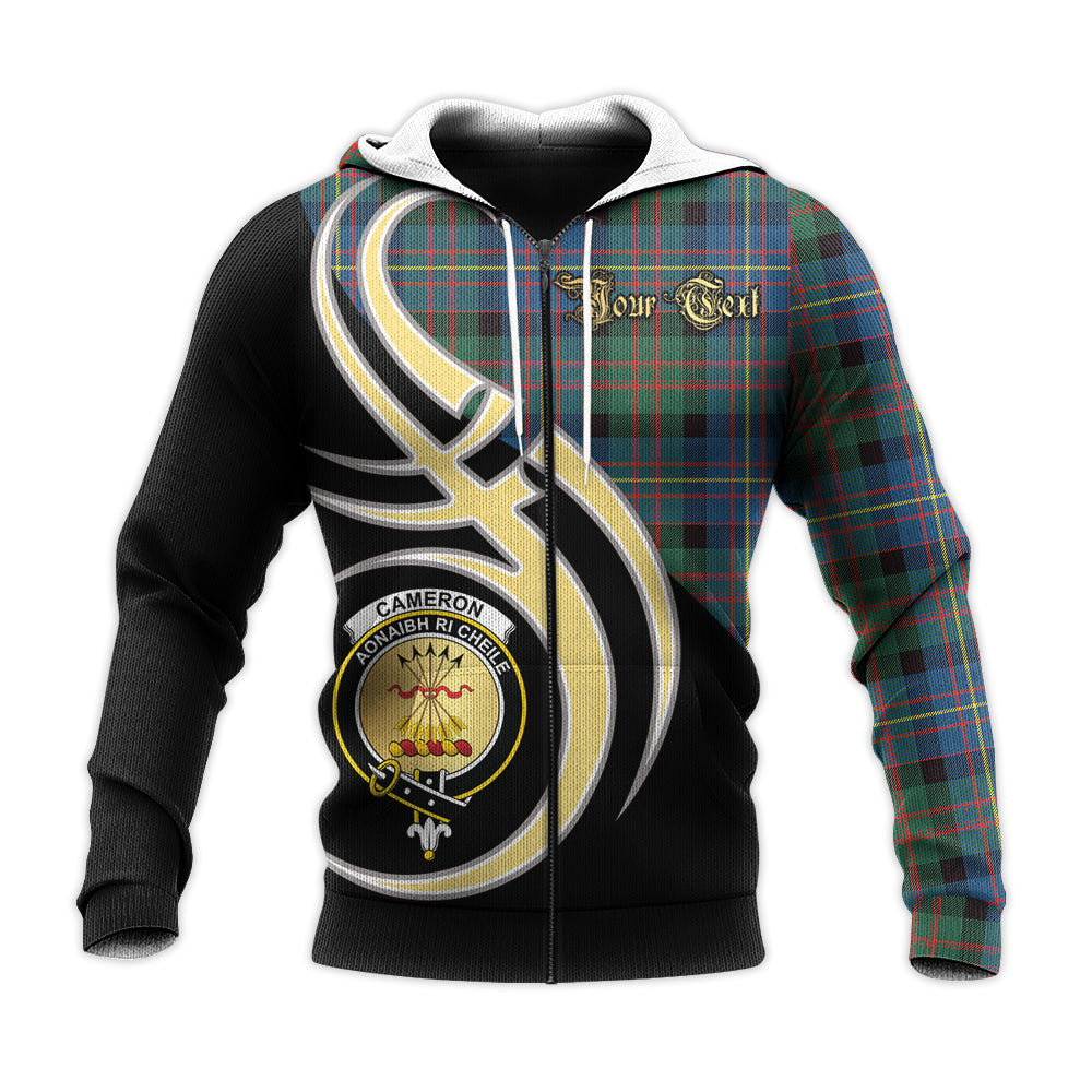 Printivon Cameron Of Erracht Ancient Clan Believe In Me Crest Tartan Knitted Hoodie Custom Your Text