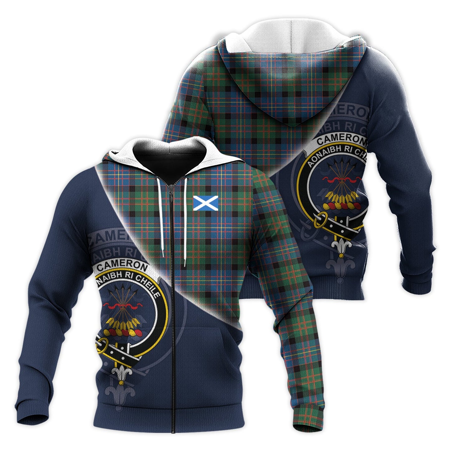 Printivon Cameron Of Erracht Ancient Tartan Scottish Crest Hoodie