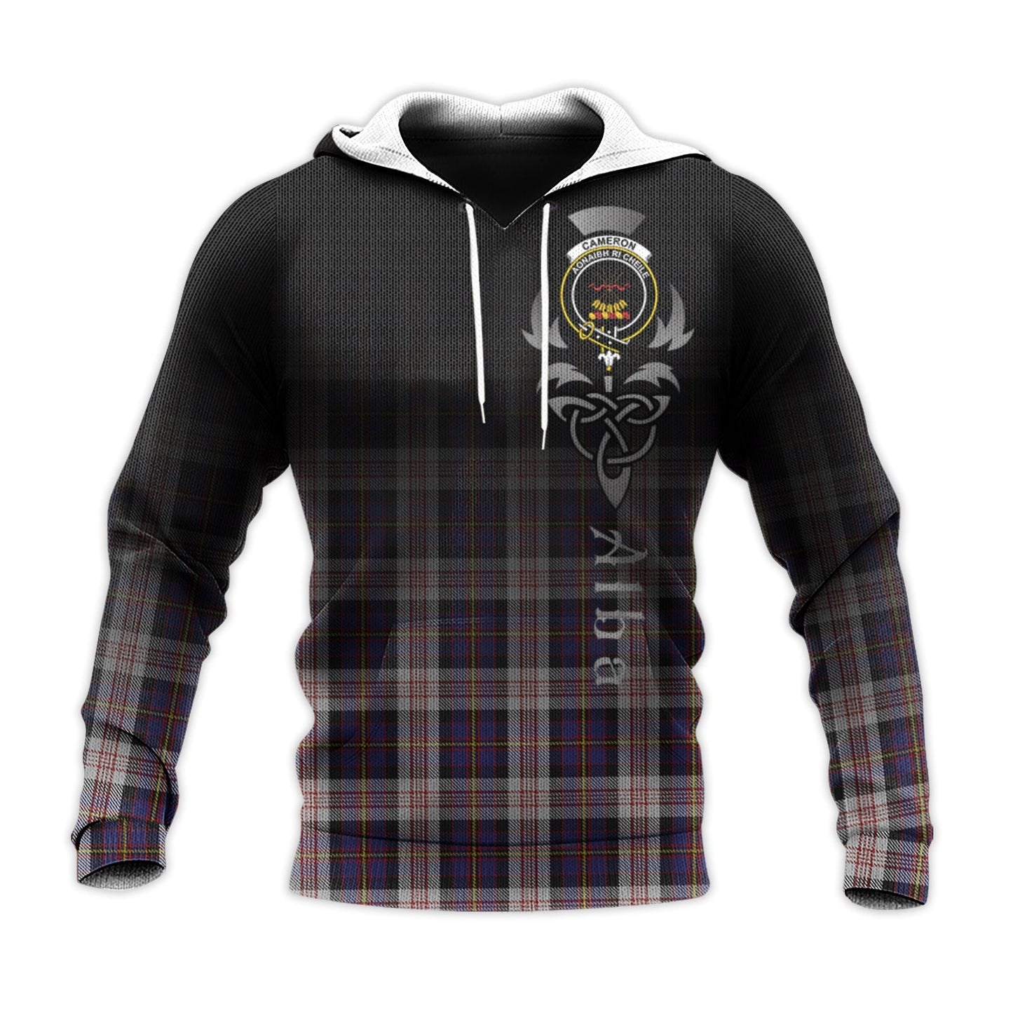 Printivon Cameron Of Erracht Dress Tartan Crest Alba Celtic Hoodie