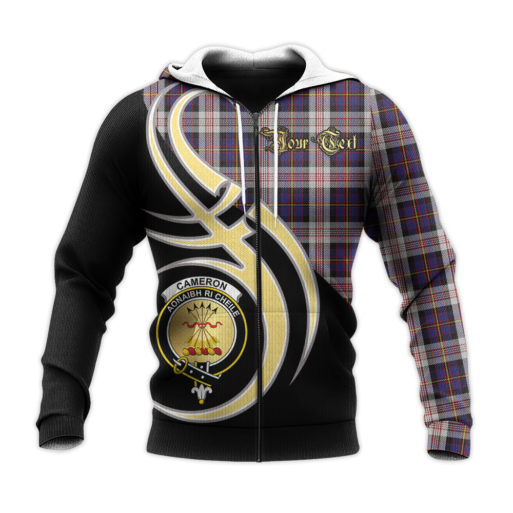 Printivon Cameron Of Erracht Dress Clan Believe In Me Crest Tartan Knitted Hoodie Custom Your Text