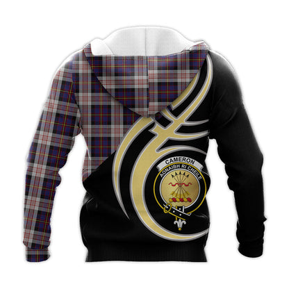Printivon Cameron Of Erracht Dress Clan Believe In Me Crest Tartan Knitted Hoodie Custom Your Text