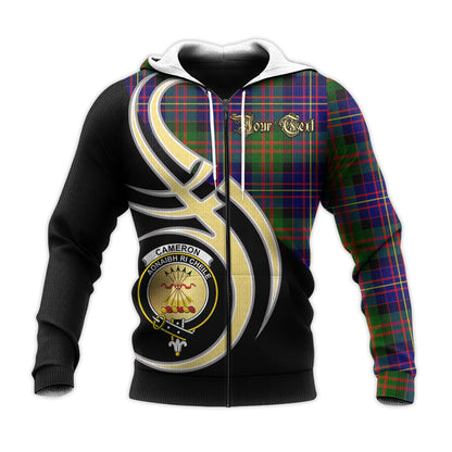 Printivon Cameron Of Erracht Modern Clan Believe In Me Crest Tartan Knitted Hoodie Custom Your Text