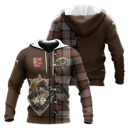 Printivon Cameron Of Erracht Weathered Tartan Hoodie Lion Rampant And Celtic Thistle Style