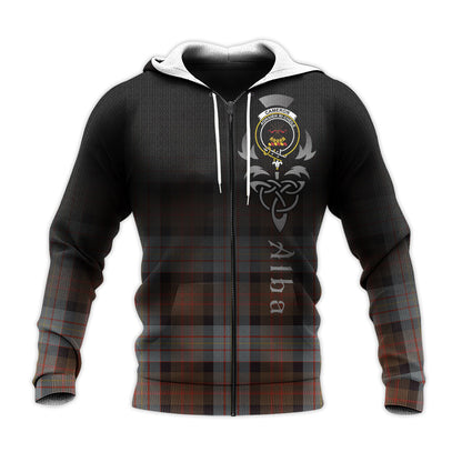 Printivon Cameron Of Erracht Weathered Tartan Crest Alba Celtic Hoodie