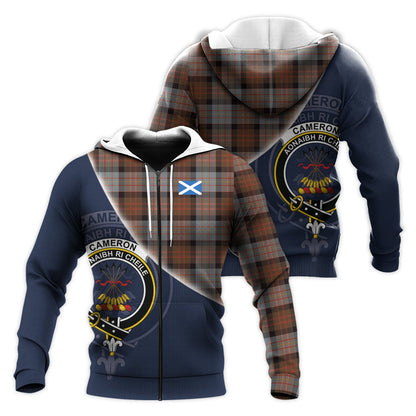 Printivon Cameron Of Erracht Weathered Tartan Scottish Crest Hoodie