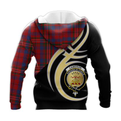Printivon Cameron Of Locheil Clan Believe In Me Crest Tartan Knitted Hoodie Custom Your Text