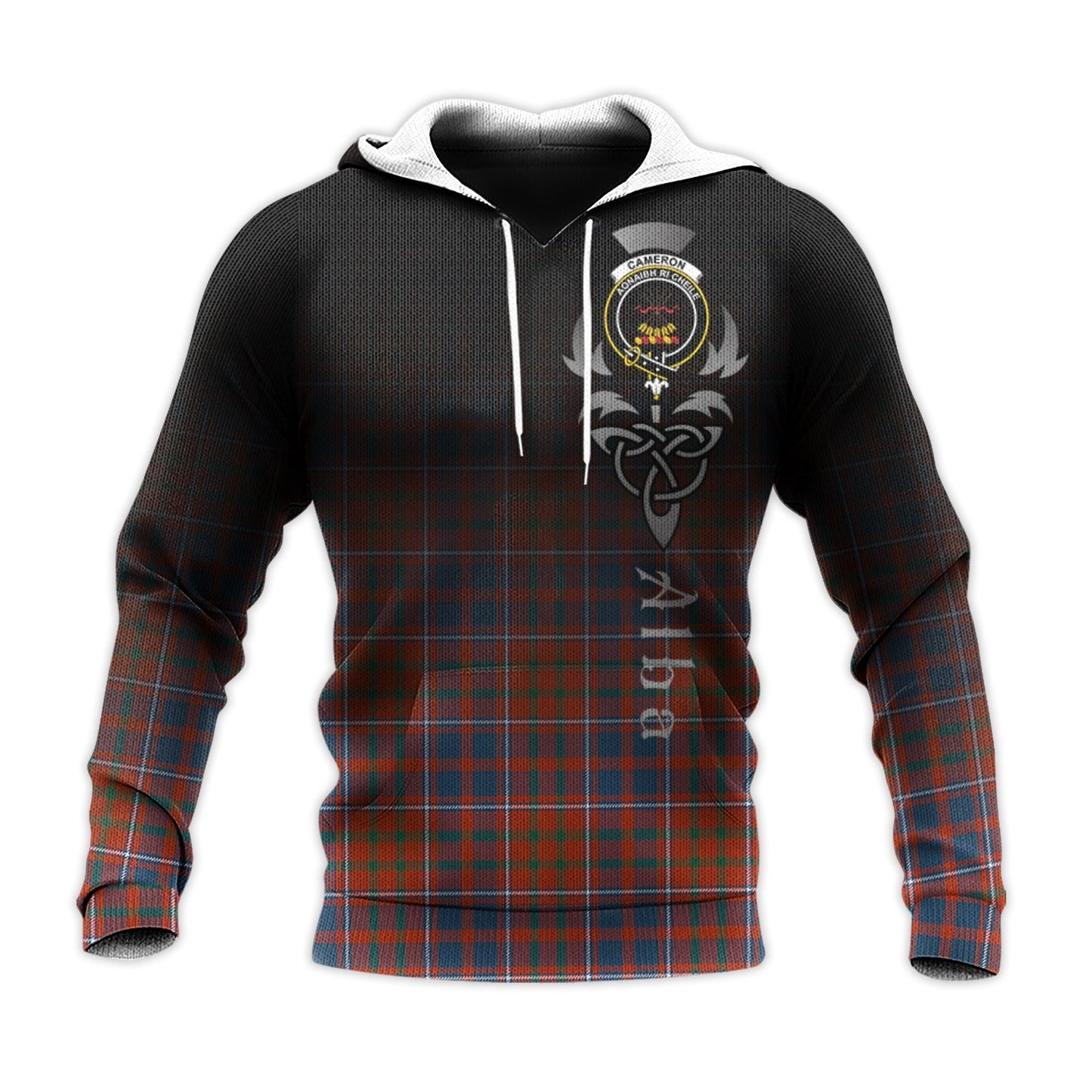 Printivon Cameron Of Lochiel Ancient Tartan Crest Alba Celtic Hoodie