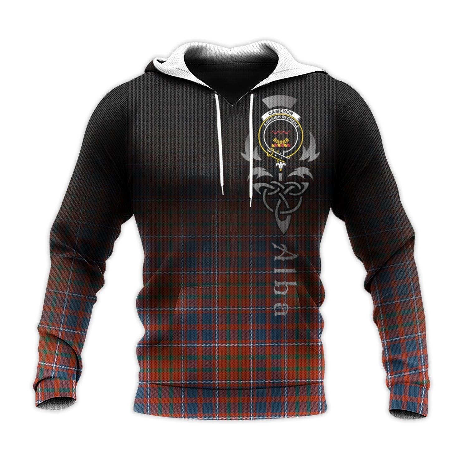 Printivon Cameron Of Lochiel Ancient Tartan Crest Alba Celtic Hoodie