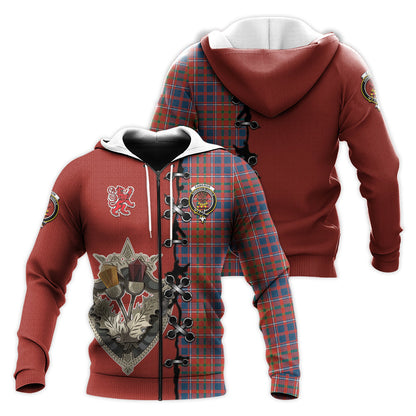 Printivon Cameron Of Lochiel Ancient Tartan Hoodie Lion Rampant And Celtic Thistle Style