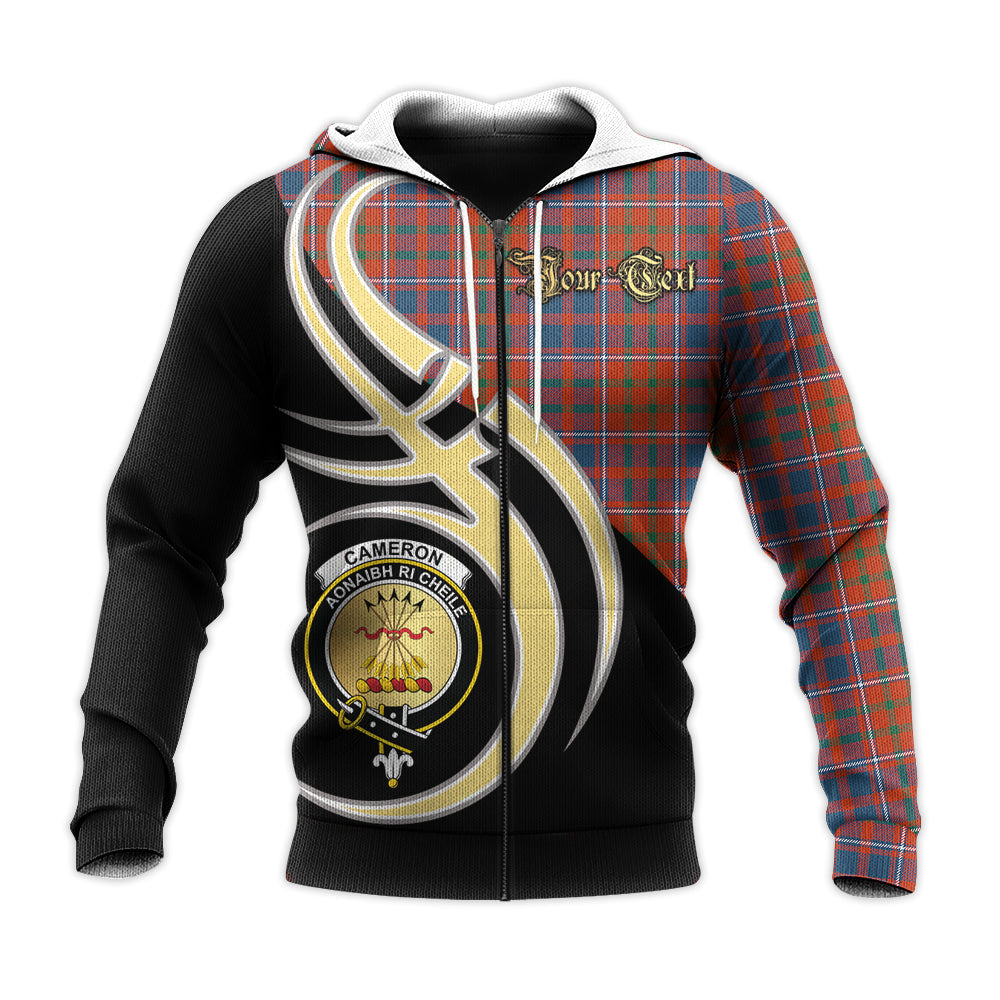 Printivon Cameron Of Lochiel Ancient Clan Believe In Me Crest Tartan Knitted Hoodie Custom Your Text