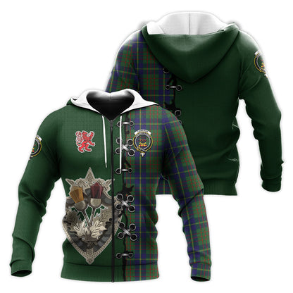 Printivon Cameron Of Lochiel Hunting Tartan Hoodie Lion Rampant And Celtic Thistle Style