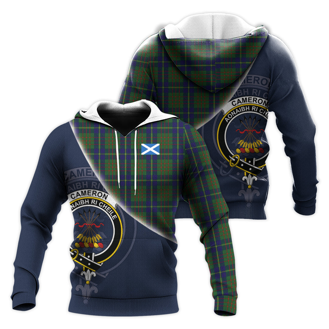 Printivon Cameron Of Lochiel Hunting Tartan Scottish Crest Hoodie