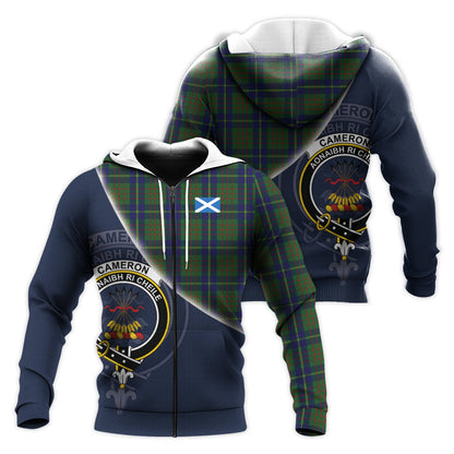 Printivon Cameron Of Lochiel Hunting Tartan Scottish Crest Hoodie