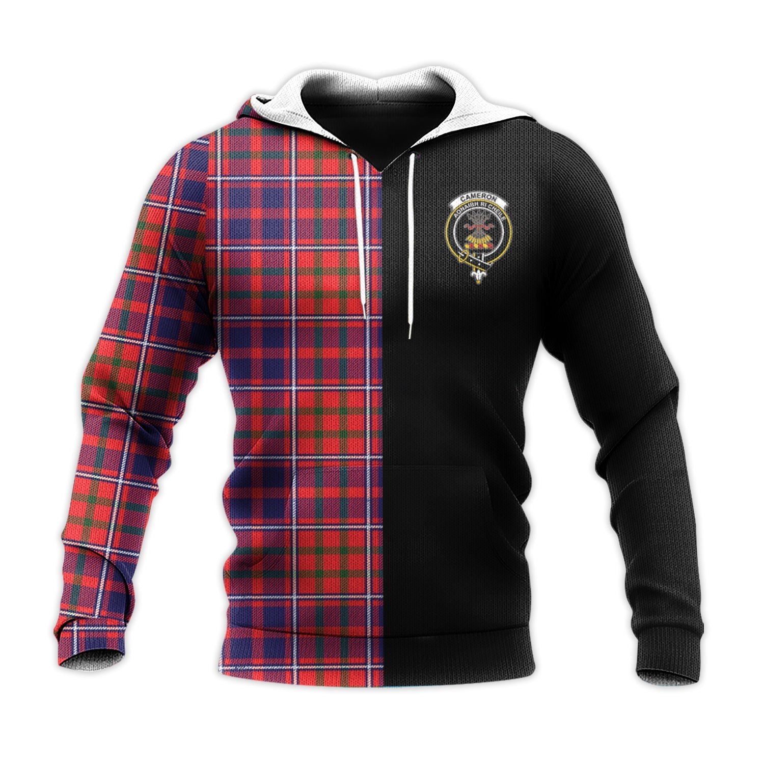 Printivon Cameron Of Lochiel Modern Tartan Personalize Half Hoodie