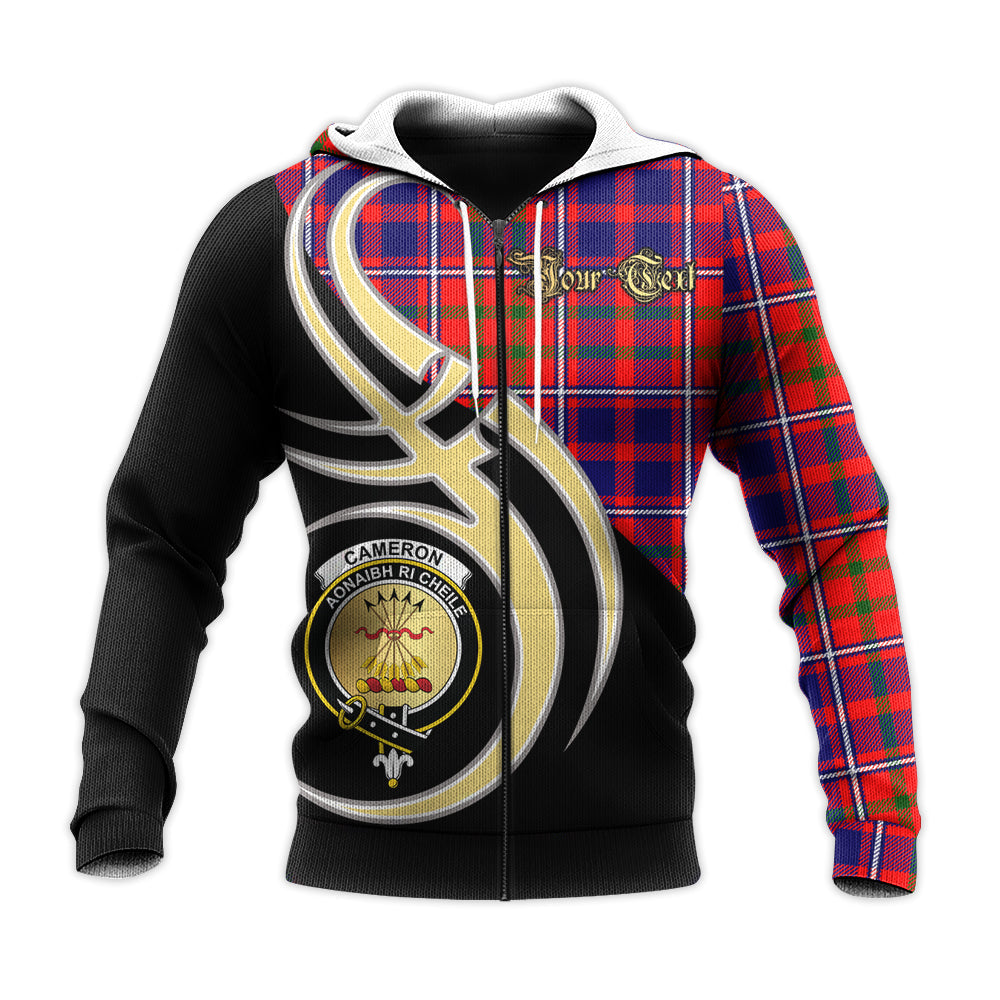 Printivon Cameron Of Lochiel Modern Clan Believe In Me Crest Tartan Knitted Hoodie Custom Your Text