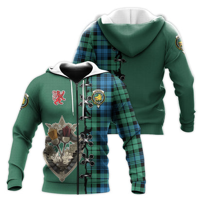 Printivon Campbell Ancient 01 Tartan Hoodie Lion Rampant And Celtic Thistle Style