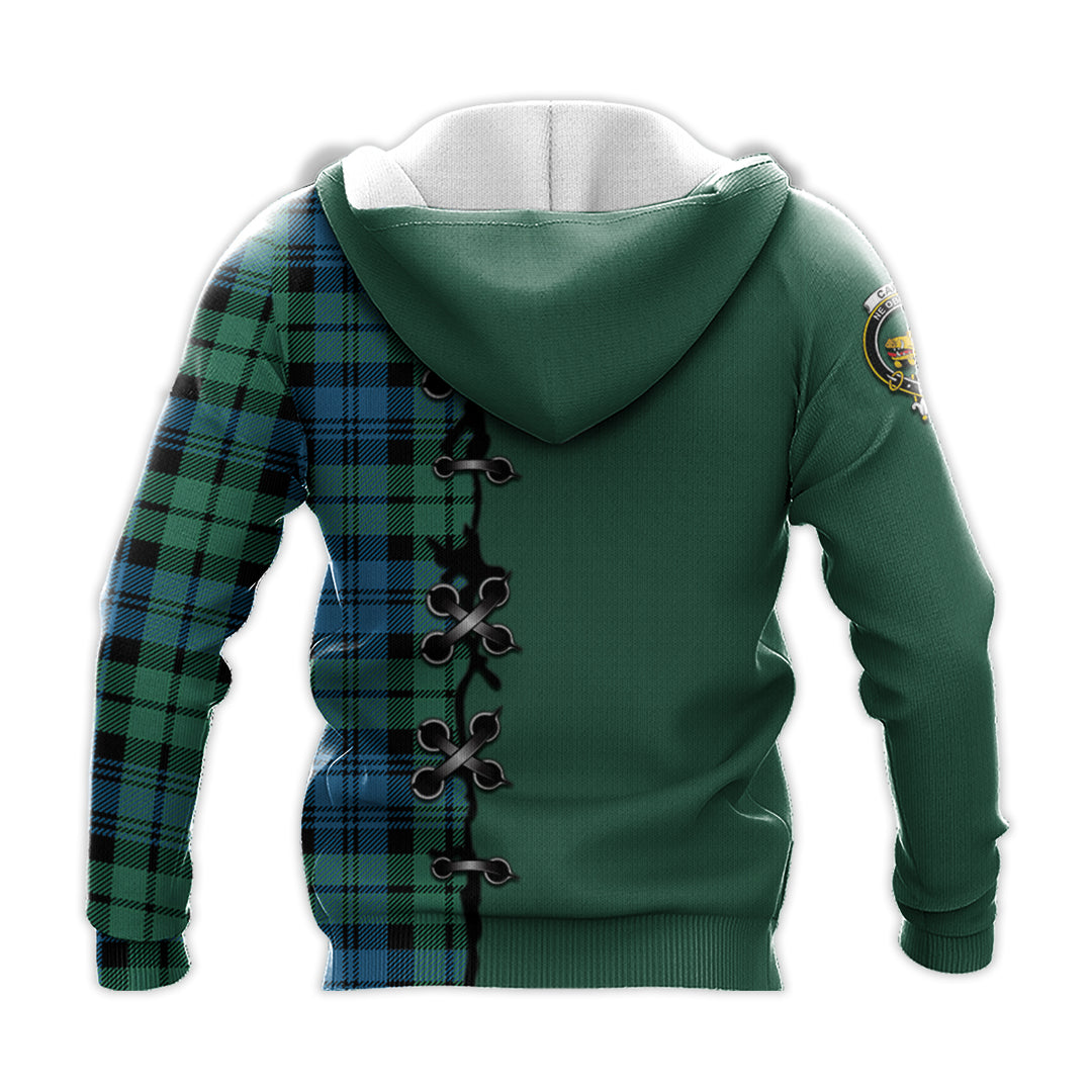 Printivon Campbell Ancient 01 Tartan Hoodie Lion Rampant And Celtic Thistle Style