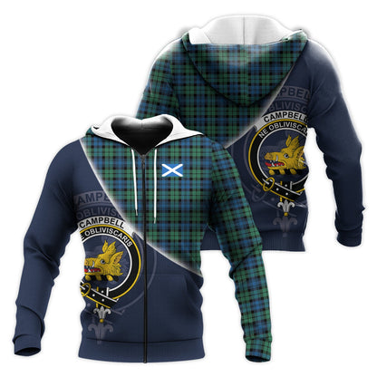 Printivon Campbell Ancient 02 Tartan Scottish Crest Hoodie