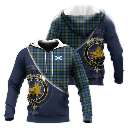 Printivon Campbell Argyll Ancient Tartan Scottish Crest Hoodie