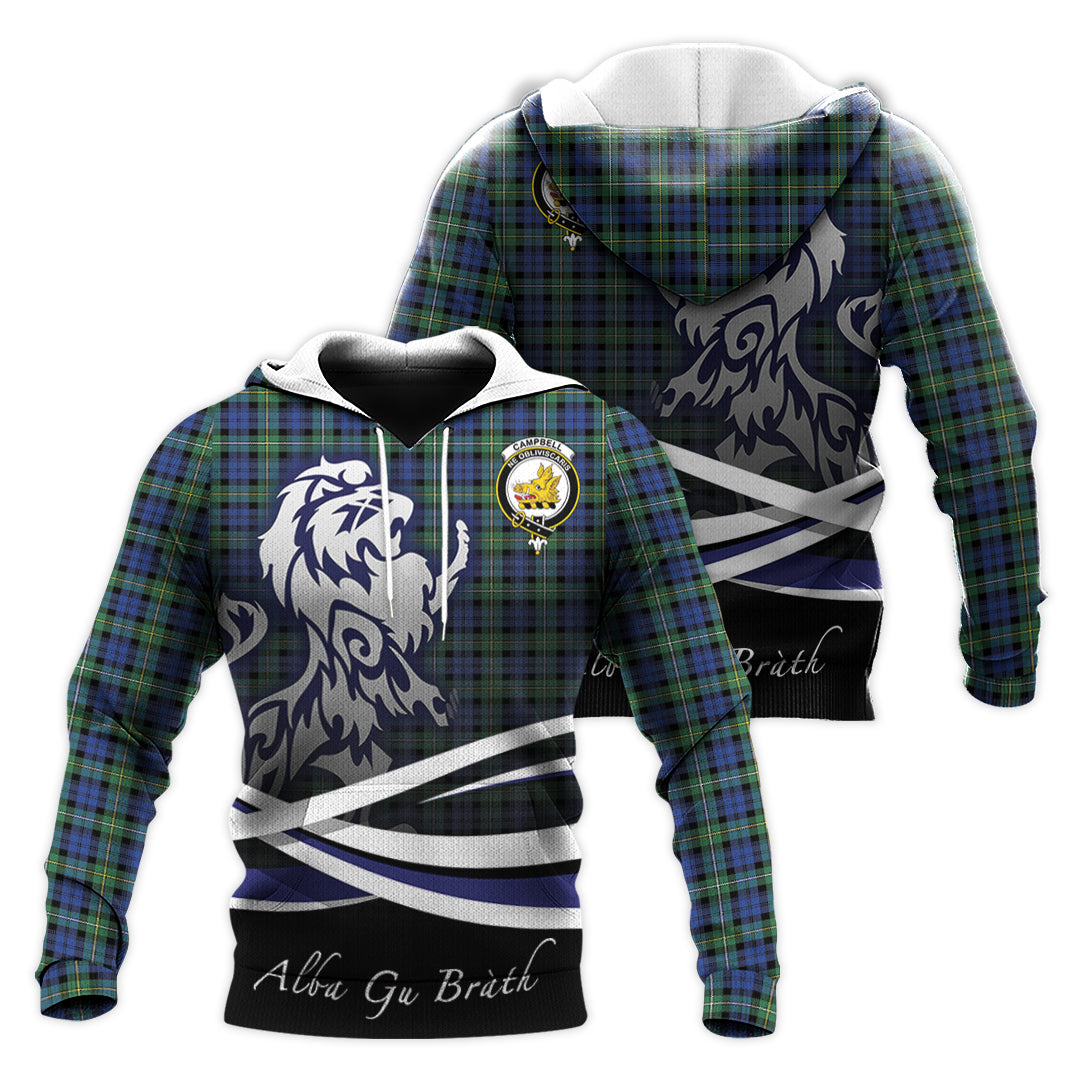Printivon Campbell Argyll Ancient Tartan Scottish Lion Hoodie