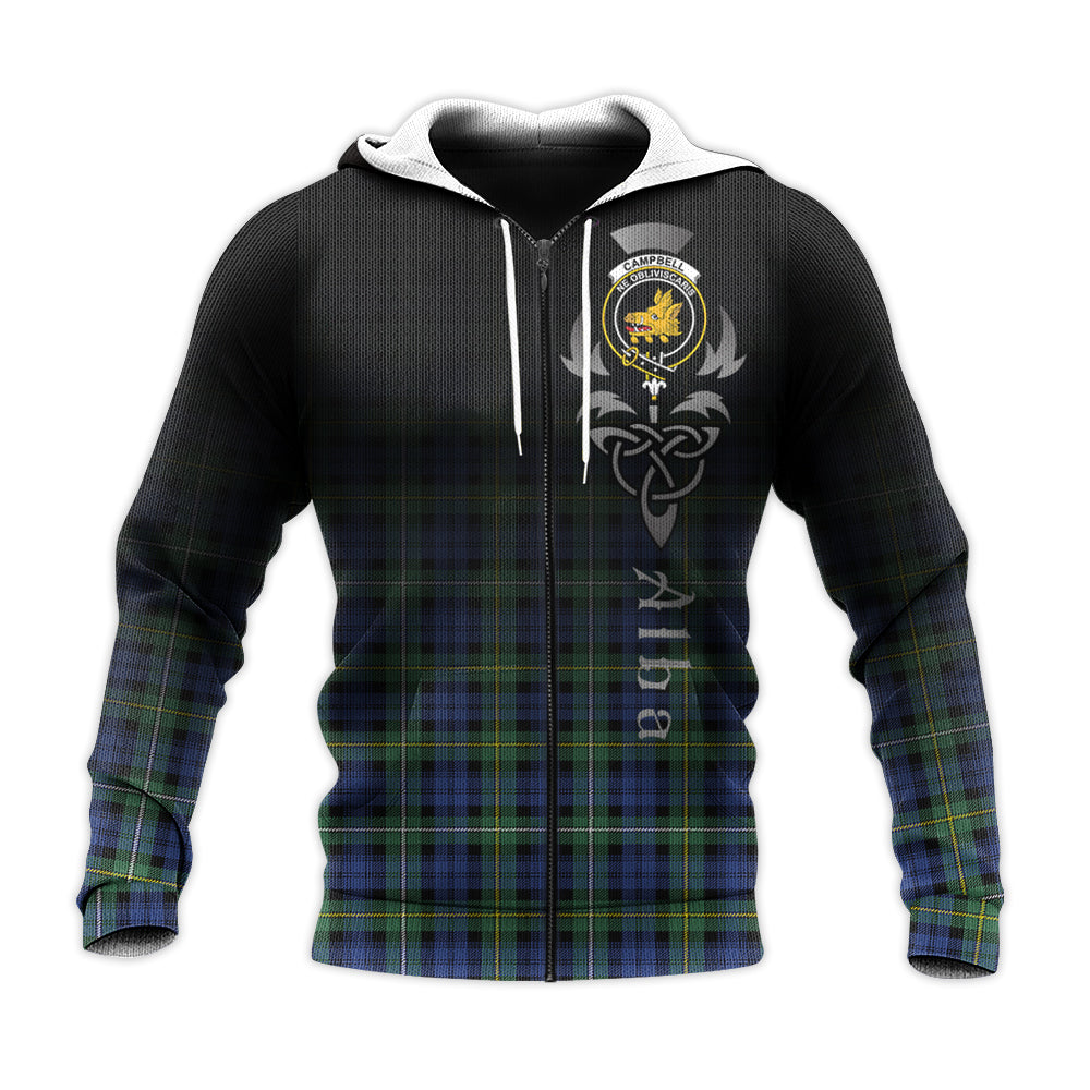 Printivon Campbell Argyll Ancient Tartan Crest Alba Celtic Hoodie
