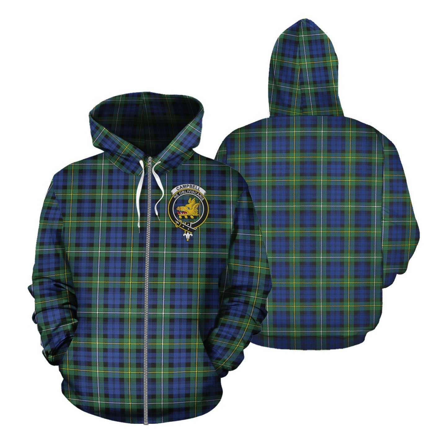 Printivon Campbell Argyll Ancient Tartan Hoodie