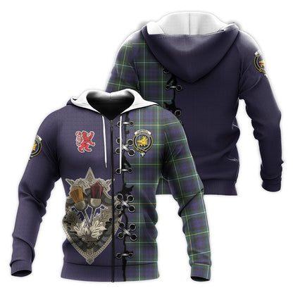 Printivon Campbell Argyll Modern Tartan Hoodie Lion Rampant And Celtic Thistle Style
