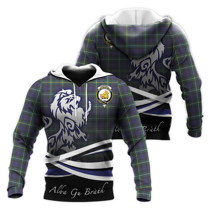 Printivon Campbell Argyll Modern Tartan Scottish Lion Hoodie