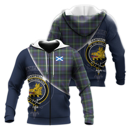 Printivon Campbell Argyll Modern Tartan Scottish Crest Hoodie
