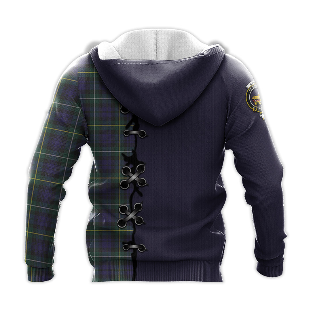 Printivon Campbell Argyll Modern Tartan Hoodie Lion Rampant And Celtic Thistle Style
